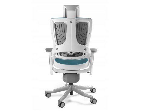UNIQUE Fotel biurowy Wau 2 BL414 tkanina steelblue/biały