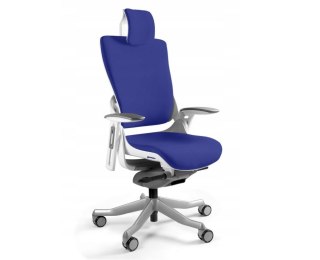 UNIQUE Fotel biurowy Wau 2 BL415 tkanina royalblue/biały