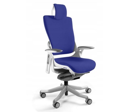 UNIQUE Fotel biurowy Wau 2 BL415 tkanina royalblue/biały