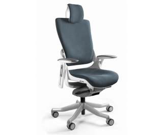 UNIQUE Fotel biurowy Wau 2 BL417 tkanina slategrey/biały