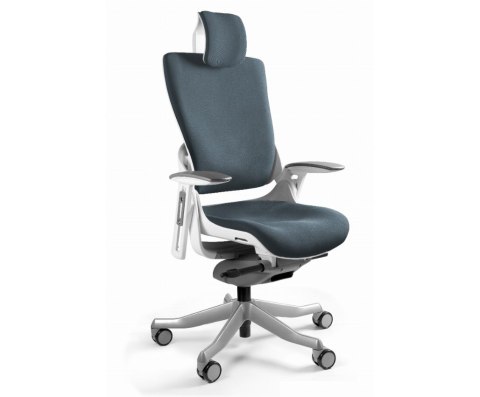 UNIQUE Fotel biurowy Wau 2 BL417 tkanina slategrey/biały
