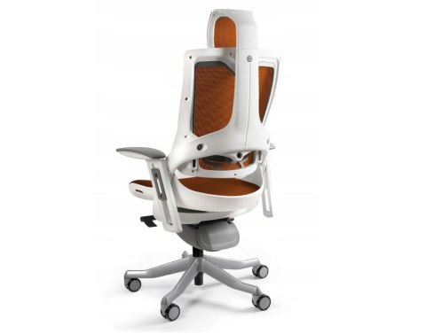 UNIQUE Fotel biurowy Wau 2 NW45 siatka mandarin/biały