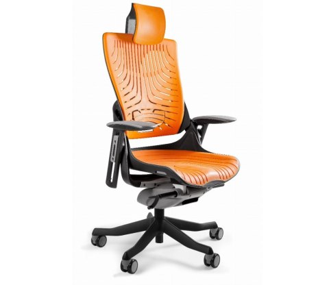 UNIQUE Fotel biurowy Wau 2 TPE-12 elastomer mango/czarny