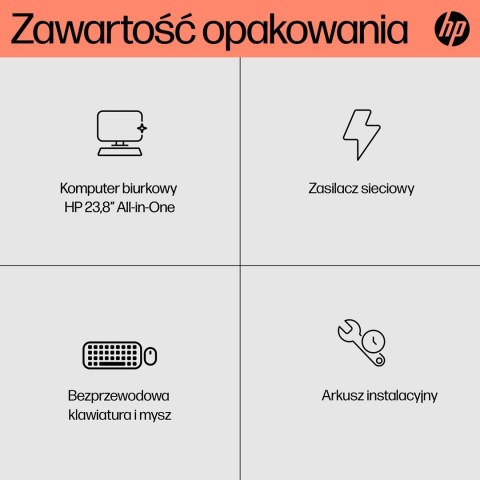 Hewlett-Packard HP AiO 24-cr0334nw Ryzen 7 7730U 23.8"FHD IPS 250nits AG 16GB DDR4 3200 SSD512 Radeon Vega 8 LAN Cam1080p+IR NoOS Shell White 2Y