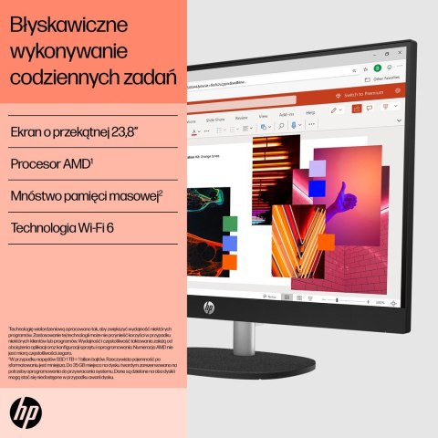 Hewlett-Packard HP AiO 24-cr0334nw Ryzen 7 7730U 23.8"FHD IPS 250nits AG 16GB DDR4 3200 SSD512 Radeon Vega 8 LAN Cam1080p+IR NoOS Shell White 2Y