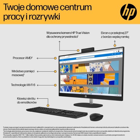 Hewlett-Packard HP AiO 27-cr0204nw Ryzen 7 7730U 27.0"FHD IPS 300nits AG 16GB DDR4 3200 SSD512 Radeon Vega 8 LAN Cam1080p+IR NoOS Shell White Sh