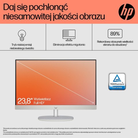 Hewlett-Packard HP AiO 24-cr0312nw Ryzen 5 7520 23.8" FHD IPS 250nits AG 16GB DDR5 SSD512 Radeon 610M Cam720p kB+Mouse Win11 Shell White 2Y