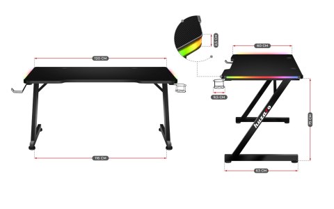 Huzaro Biurko gamingowe Huzaro Hero 2.5 RGB