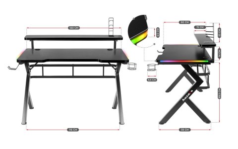 Huzaro Biurko gamingowe Huzaro Hero 5.0 RGB
