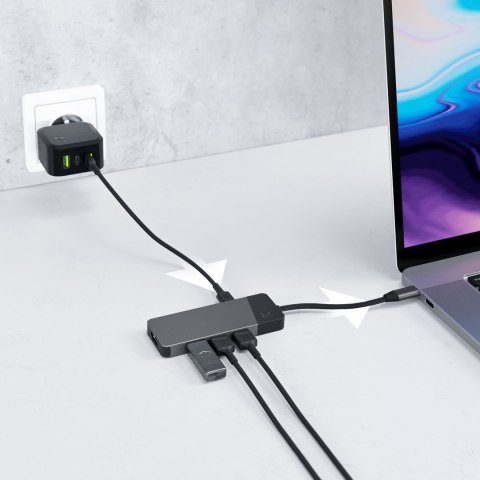 Green Cell GREEN CELL HUB USB-C ADAPTER GC CONNECT 7W1 (3XUSB 3.1, HDMI 4K 60HZ, USB-C PD 85W, MICROSD/SD)