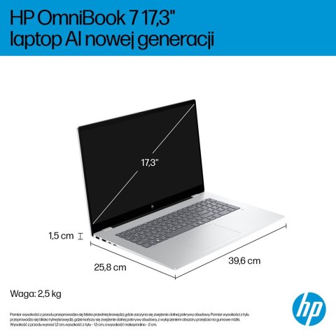 Hewlett-Packard HP OmniBook 7 17-dc0219nw Ultra 5 226V 17.3"FHD Touch IPS 400nits Glare 16GB LPDDR5X SSD1TB Arc 130V Cam 5MP+IR 83Wh Win11 Ice S