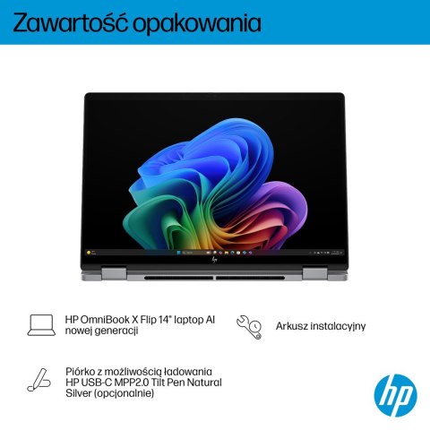Hewlett-Packard HP OmniBook X Flip 2in1 14-fk0020nw Ryzen AI 5 340 14"2K OLED 300nits LBL Glosy 16GB LPDDR5x SSD512 Radeon 840M Cam5MP+IR 59Wh W