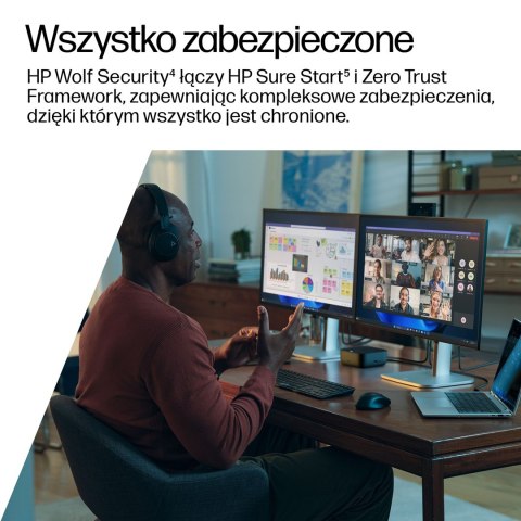Hewlett-Packard Stacja dokująca + zasilacz HP USB-C Dock G6 100W czarna 9X3V1UT#ABB