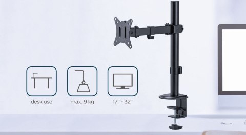 GEMBIRD GEMBIRD BIURKOWE REGULOWANE RAMIĘ/UCHWYT NA MONITOR 17-32, VESA 100X100MM, DO 9 KG