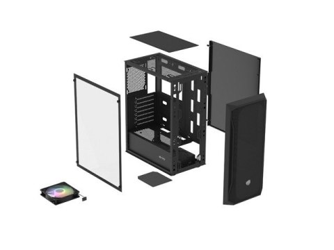 NATEC FURY OBUDOWA KOMPUTEROWA FURY SHOBO RGB MIDI TOWER Z OKNEM CZARNA