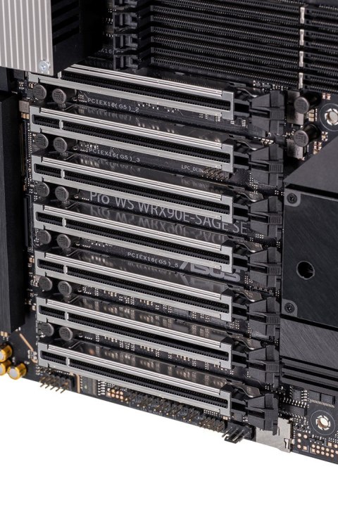 ASUS Płyta główna Asus Pro WS WRX90E-SAGE SE 1x sTR5 AMD ryzen Threadripper PRO 7000 SoC (8x DIMM, 4x SATA, 2x SlimSAS, 4xM.2, 2x10Gb