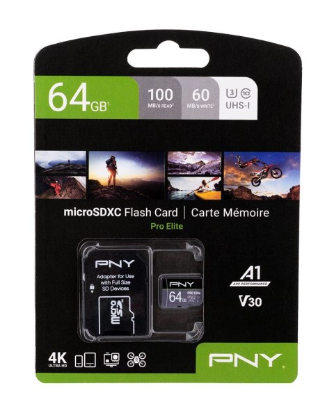 PNY Technologies Karta pamięci PNY PRO Elite microSDXC 64GB