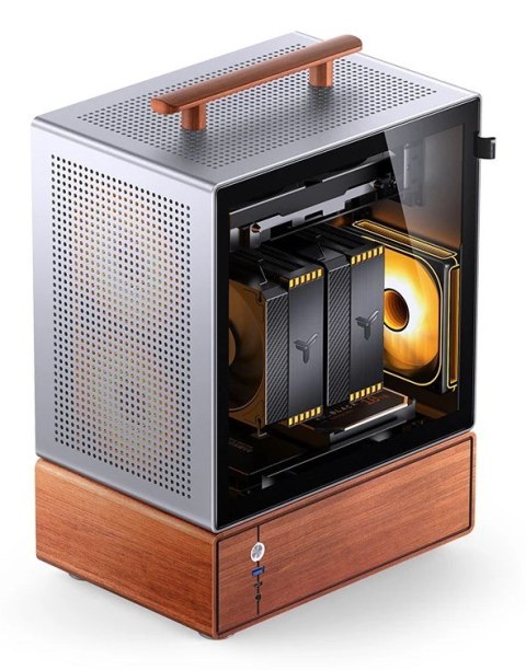 Jonsbo Obudowa PC Jonsbo T7, Midi-Tower, mATX, Szkło Hartowane - srebrne