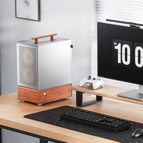 Jonsbo Obudowa PC Jonsbo T7, Midi-Tower, mATX, Szkło Hartowane - srebrne