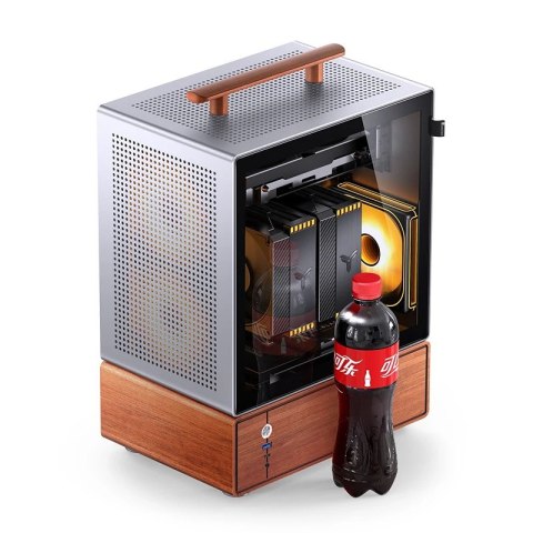 Jonsbo Obudowa PC Jonsbo T7, Midi-Tower, mATX, Szkło Hartowane - srebrne
