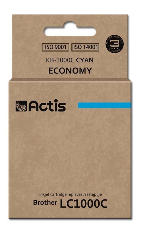 ACTIS Actis KB-1000C Tusz (zamiennik Brother LC1000C/LC970C; Standard; 36 ml; niebieski)