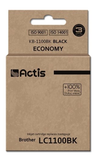 ACTIS Actis KB-1100Bk Tusz (zamiennik Brother LC1100BK/980BK; Standard; 28 ml; czarny)