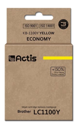 ACTIS Actis KB-1100Y Tusz (zamiennik Brother LC1100Y/980Y; Standard; 19 ml; żółty)