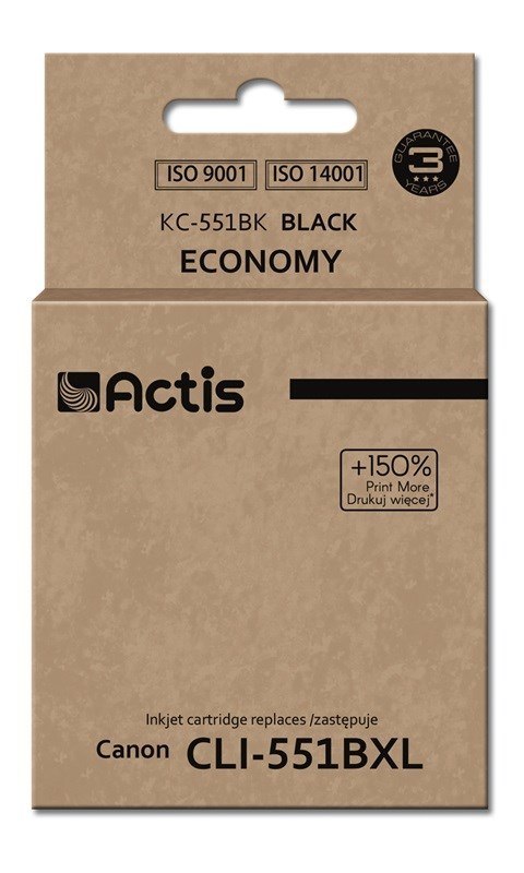 ACTIS Actis KC-551Bk Tusz (zamiennik Canon CLI-551BK; Standard; 12 ml; czarny)