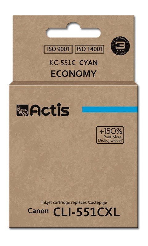 ACTIS Actis KC-551C Tusz (zamiennik Canon CLI-551C; Standard; 12 ml; niebieski)