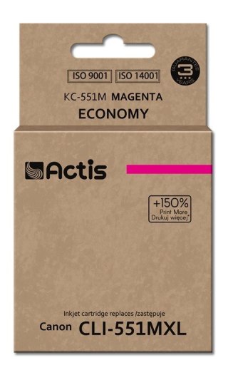 ACTIS Actis KC-551M Tusz (zamiennik Canon CLI-551M; Standard; 12 ml; czerwony)