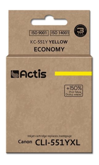 ACTIS Actis KC-551Y Tusz (zamiennik Canon CLI-551Y; Standard; 12 ml; żółty)