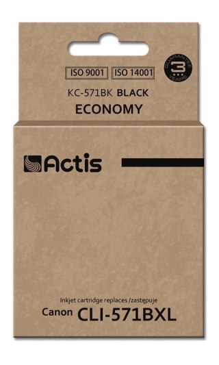 ACTIS Actis KC-571BK Tusz (zamiennik Canon CLI-571BK; Standard; 12 ml; czarny)