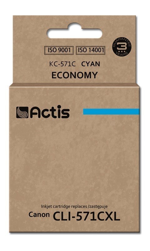 ACTIS Actis KC-571C Tusz (zamiennik Canon CLI-571C; Standard; 12 ml; niebieski)