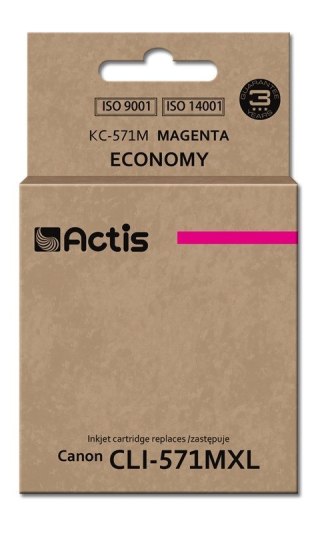 ACTIS Actis KC-571M Tusz (zamiennik Canon CLI-571M; Standard; 12 ml; czerwony)