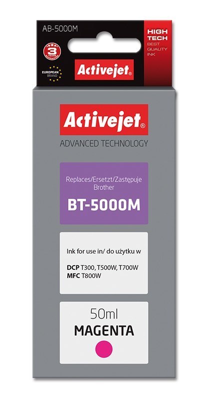 Activejet Activejet AB-5000M Buteleczka z tuszem z atramentem (zamiennik Brother BT-5000M; Supreme; 50 ml; 5000 str., czerwony)
