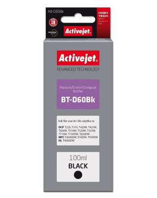Activejet Activejet AB-D60Bk Buteleczka z tuszem z atramentem (zamiennik Brother BT-D60Bk; Supreme; 100 ml; czarny)