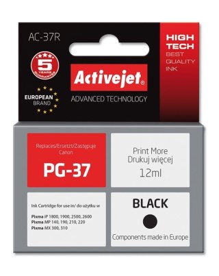 Activejet Activejet AC-37R Tusz (zamiennik Canon PG-37; Premium; 12 ml; czarny)