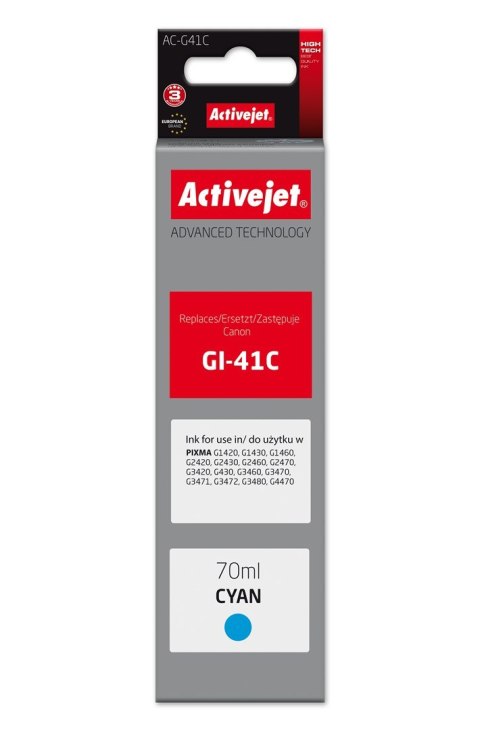 Activejet Activejet AC-G41C Buteleczka z tuszem z atramentem (zamiennik Canon GI-41C 4543C001; Supreme; 70 ml; niebieski)