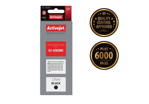 Activejet Activejet AC-G490Bk Tusz (zamiennik Canon GI-490BK; Supreme; 135 ml; 6000 stron, czarny)