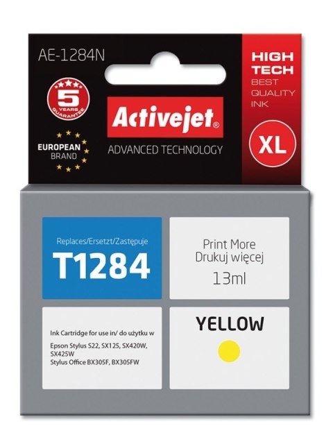 Activejet Activejet AE-1284N Tusz (zamiennik Epson T1284; Supreme; 13 ml; żółty)