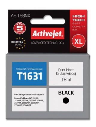 Activejet Activejet AE-16BNX Tusz (zamiennik Epson 16XL T1631; Supreme; 18 ml; czarny)
