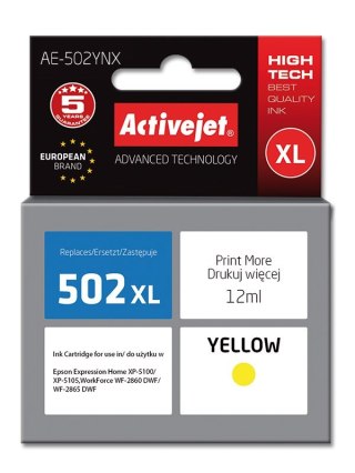Activejet Activejet AE-502YNX Tusz (zamiennik Epson 502XL W44010; Supreme; 12 ml; żółty)