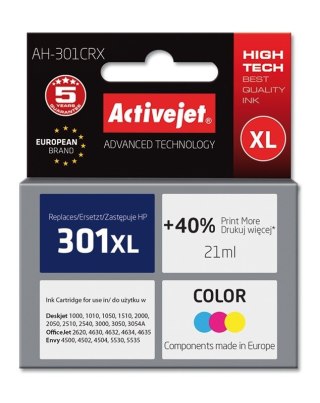 Activejet Activejet AH-301CRX Tusz (zamiennik HP 301XL CH564EE; Premium; 21 ml; kolor)