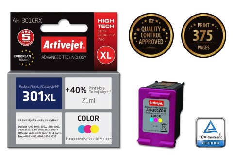 Activejet Activejet AH-301CRX Tusz (zamiennik HP 301XL CH564EE; Premium; 21 ml; kolor)