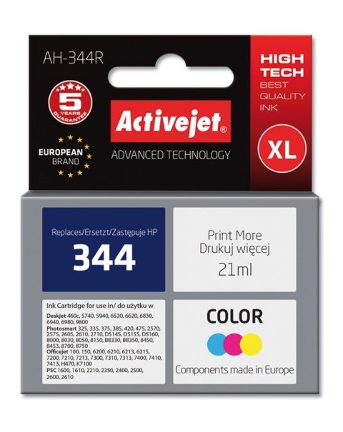 Activejet Activejet AH-344R Tusz (zamiennik HP 344 C9363EE; Premium; 21 ml; kolor)