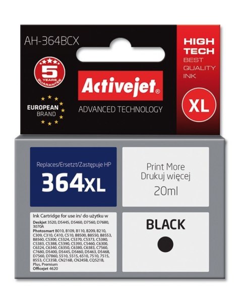 Activejet Activejet AH-364BCX Tusz (zamiennik HP 364XL CN684EE; Premium; 20 ml; czarny)