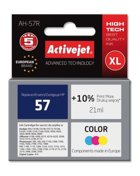 Activejet Activejet AH-57R Tusz (zamiennik HP 57 C6657AE; Premium; 21 ml; kolor)