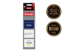 Activejet Activejet AH-GT52Y Buteleczka z tuszem z atramentem (zamiennik HP GT52Y M0H56AE; Supreme; 70 ml; 8000 stron, żółty)