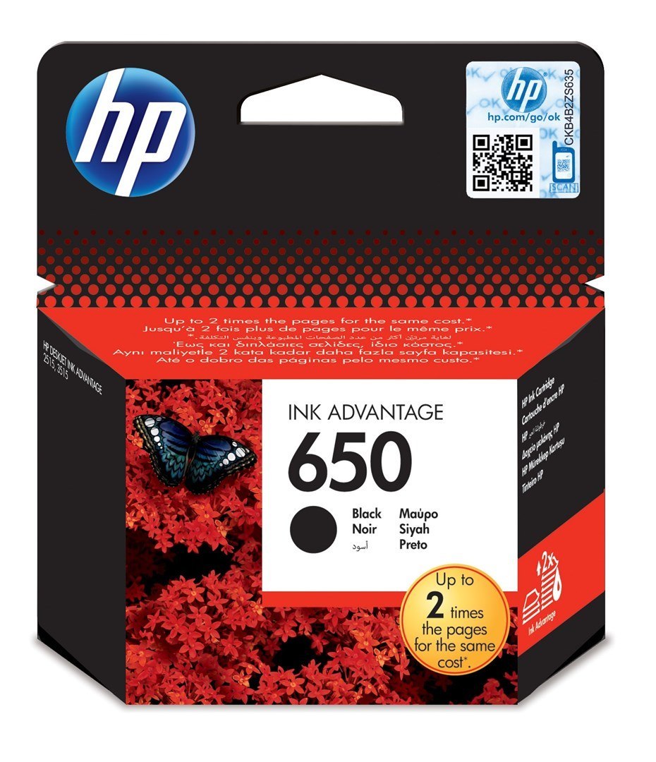 Hewlett-Packard Tusz HP czarny HP 650, HP650=CZ101AE, 360 str.,6.5 ml
