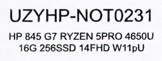 Hewlett-Packard HP EliteBook 845 G7 AMD RYZEN 5 PRO 4650U 16GB 256GB SSD 14" FHD (US QWERTY) Win11pro + zasilacz UŻYWANY